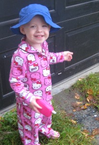 Little Miss Eve in Hello Kitty PJs