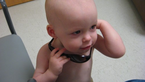 Just for fun, here's Eve at the allergist last June (2008).  So adorable!