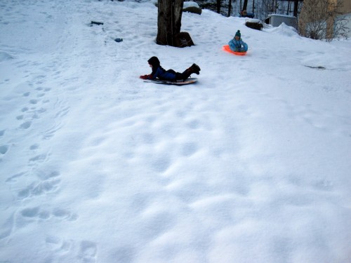 Sledding - sideways sledding