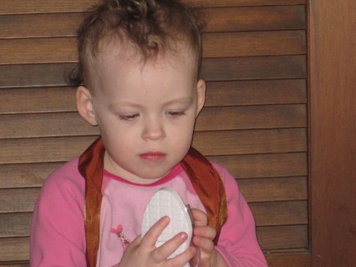 Eve looking at her shoe Eve looking at her shoe