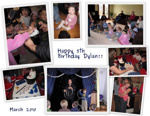 Collage from Dylan's birthday party