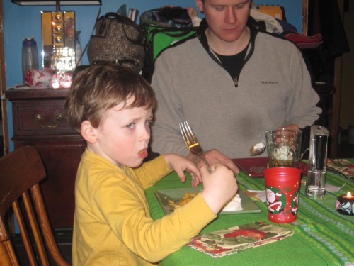 Lex eating pumpkin pie