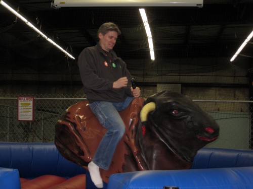 Alan riding the bull
