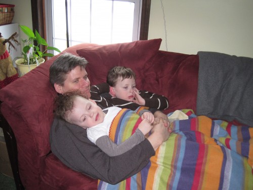 Cuddling on the couch