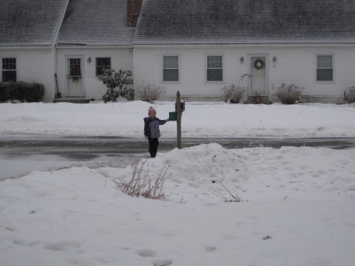 Eve mailing the thank you notes