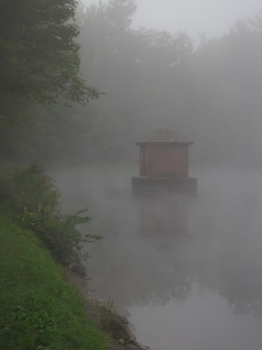 foggy reservoir