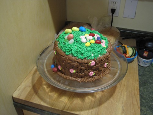 An Easter basket cake